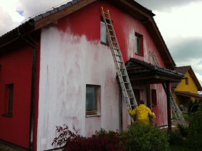 mytí a nátěr fasády rodinného domu